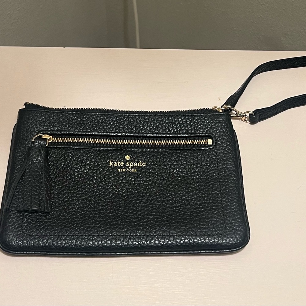 Kate Spade Black Textured Wristlet - Picture 1 of 4